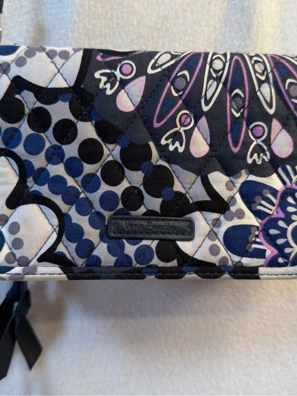 Vera Bradley Iconic RFID All in One Crossbody Wallet Gramercy Paisley Navy
